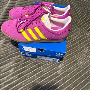 Adidas Gazelle Purple and Yellow
